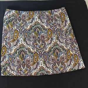 J. Crew Multicolor Paisley Mini Skirt
